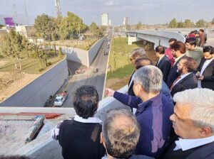 Interior Minister Mohsin Naqvi inspecting F-8 Jinnah Avenue Interchange Project.