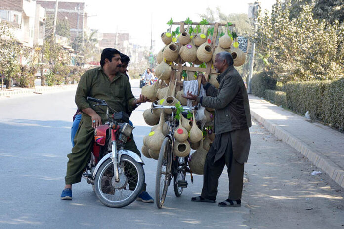 A customer is purchasing Bird nests from the roadside vendor at Masoom Shah Road
