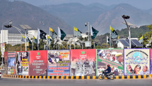 A view of banners displayed in connection with Kashmir Solidarity Day, to honor the struggle and unmatched sacrifices of the oppressed Kashmiris in Indian Illegally Occupied Jammu and Kashmir (IIOJK).