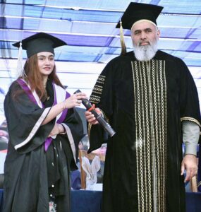 Vice Chancellor of LUMHS Prof. Dr. Ikram Din Ujjan awarding degrees among the successful students during 20th Annual Convocation of Liaquat University of Medical and Health Sciences