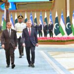 Prime Minister Muhammad Shehbaz Sharif being presented a Guard of Honor at Congress Centre Tashkent