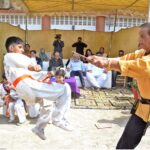 Students performing their skills during Annual Sports Gala of Aisha Bawani Academy