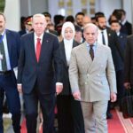 Prime Minister Muhammad Shehbaz Sharif welcomes the President of Turkiye H.E. Recep Tayyip Erdogan at PM House