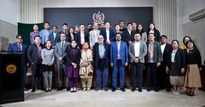 A group photograph of officials from the Information Service Academy (ISA) and journalists from ASEAN member states, taken during their visit under the Media Exchange Program at ISA.
