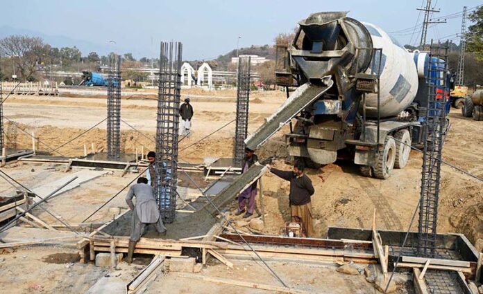 Heavy machinery at work as the Capital Development Authority (CDA) constructs a charging station at H-8, as part of a project to expand the city’s electric bus network