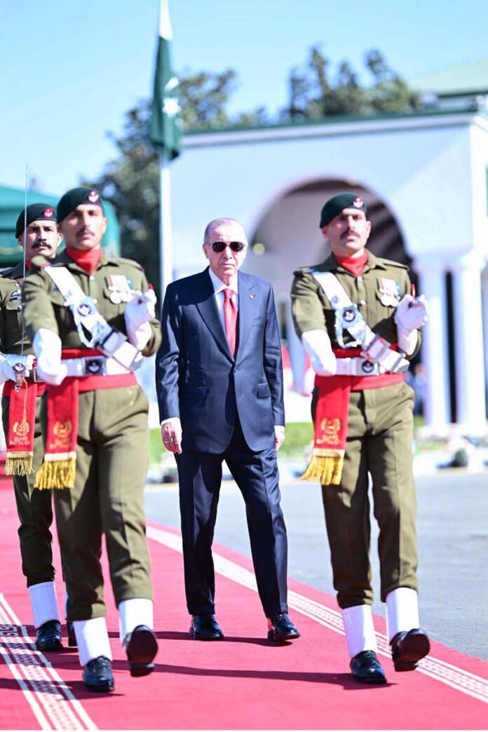 President of Turkiye H.E. Recep Tayyip Erdogan receive guard of honor at PM House