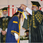ISRA Islamic foundation President Prof. Dr. Hamidullah Qazi is giving away Gold medal among to the successful graduate student during 22nd convocation of ISRA University