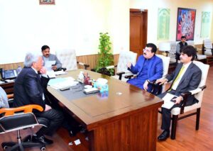 Federal Minister Rana Tanveer Hussain met former Senate Chairman Sadiq Sanjrani to discuss Balochistan's agriculture. Sanjrani praised the minister's efforts and key initiatives were reviewed.
