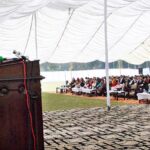 Principal Sadiq Public School is addressing the 71st Founder’s Day at the Sadiq Public School