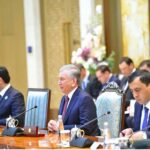 Prime Minister Muhammad Shehbaz Sharif and President of Uzbekistan H.E. Shavkat Mirziyoyev hold delegation level talks in Tashkent