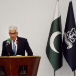 Federal Minister for Defence Khawaja Asif addressing the inaugural session of AMAN Dialogue 2025 'Secure Seas - Prosperous Future' as a chief guest