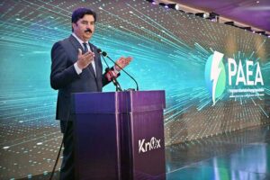 Governor Khyber Pakhtunkhwa (KPK), Faisal Karim Kundi addressing during function “Knox Inverter's Mega Minds 2025”