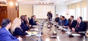 Federal Minister for Finance and Revenue, Senator Muhammad Aurangzeb, in a meeting with Mr. Makhtar Diop, Managing Director & Executive Vice President of the International Finance Corporation (IFC), at the Finance Division