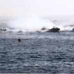 Pakistan Navy’s Sea Eagle team conduct counter terrorism demo during the Pakistan Navy’s 9th Multinational Exercise AMAN25, under the slogan ‘Together for Peace
