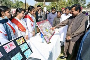 Students participates in exhibition of Science, Technology, Engineering, Arts & Mathematics during Regional Steam Festival 2025 at Government Pilot Higher Secondary School Ground.
