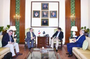 Sindh Chief Minister Syed Murad Ali Shah meets with French Ambassador Nicolas Galey at CM House.