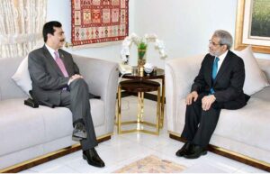 Chairman Senate Syed Yousuf Raza Gillani in a meeting with the Ambassador of Republic of Yemen, Mohammed Motahar Alashabi.