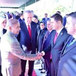 President of Turkiye H.E. Recep Tayyip Erdogan introduces members of the Turkish entourage to Prime Minister Muhammad Shehbaz Sharif at PM House