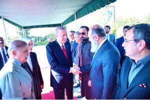 Prime Minister Muhammad Shehbaz Sharif introduces Federal Ministers to President of Turkiye H.E. Recep Tayyip Erdogan at PM House