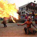 Participants showcase various performances during the inaugural ceremony of the National Horse and Cattle Show at Fortress Stadium