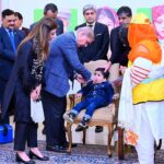 Prime Minister Muhammad Shehbaz Sharif administers polio vaccine to children at the inaugural ceremony of the National Polio Campaign 2025