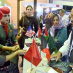 Women visiting different stalls during the second day of Pakistan Travel Mart at the Expo Center