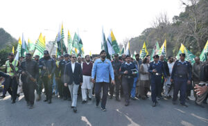 A large number of people participating Kashmir Solidarity walk at D Chowk.