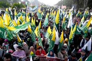 A large number of people participating Kashmir Solidarity walk at D Chowk.