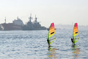 Pakistani navy patrolling during a flag hoisting ceremony of multinational naval exercise AMAN-25