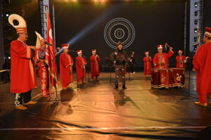 Participants showcase various performances during the inaugural ceremony of the National Horse and Cattle Show at Fortress Stadium