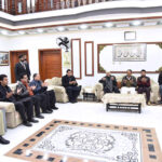 President Asif Ali Zardari offering Fateha for Major Hamza Israr Shaheed, who embraced martyrdom in North Waziristan