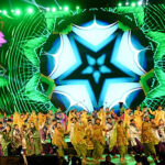 Participants showcase various performances during the inaugural ceremony of the National Horse and Cattle Show 2025 at Fortress Stadium