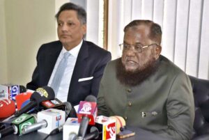 Federal Tax Ombudsman Dr. Asif Mehmood Jah addresses press conference.