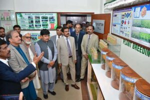 Member Science, PAEC, HQs. Islamabad, DR. Masood Iqbal addressing on seminar on Farmers Day 2025 at Nuclear Institute Of Agriculture.