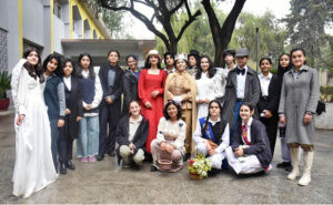 Students pose for group photo in intercollegiate English Drama competition titled "The stories from Victoria Era" held at IMCG F7/2 in federal capital