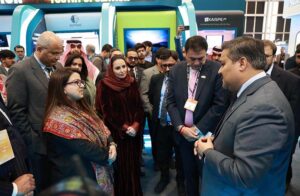 Minister for State of IT&T Shaza Fatima Khawaja along with Her ExcellencySecretary General DCO Deemah Al Yahya visits Pakistani startups and IT companies at Pakistan Pavilion during LEAP 2025