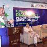 Chairman Prime Minister Youth Program Rana Mashhood Ahmad Khan is speaking at a function based on Punjab Dialogue on Peace Building and Social Cohesion