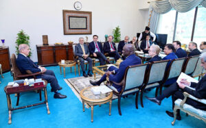 Prime Minister Muhammad Shehbaz Sharif meets with Makhtar Diop, Managing Director and Executive Vice President of the International Finance Corporation (IFC), the private sector investment arm of the World Bank Group (WBG)