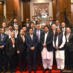 Group photo of Speaker National Assembly Sardar Ayaz Sadiq, Speaker Punjab Assembly Malik Ahmed Khan, Secretary General Chaudhry Amir Habib, along with the main participants of the conference, international speakers and general secretaries for the first Asia and Southeast Asia Regional CPA Conference at the Punjab Assembly