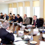 Federal Minister for Finance and Revenue, Senator Muhammad Aurangzeb, chairing a meeting of the Economic Coordination Committee (ECC) of the Cabinet at the Finance Division