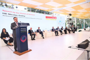 Ambassador of France to Pakistan, Nicolas Galey, addressing the inauguration ceremony of Karachi Literature Festival at a local hotel