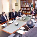 Federal Minister for Finance and Revenue, Senator Muhammad Aurangzeb in a meeting with a high-level Turkish delegation led by Mr. Atilla Yerlikaya, President of Corporate Affairs, Communications, and Sustainability, Anadolu Group, who called on the Minister at the Finance division in federal capital