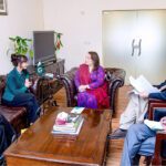 PM’s Coordinator for Climate Change, Romina Khurshid Alam talking to Ambassador of Sweden, Ms. Alexandra Berg von Linde, who called on her