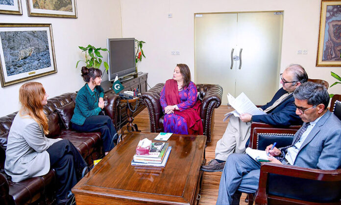 PM’s Coordinator for Climate Change, Romina Khurshid Alam talking to Ambassador of Sweden, Ms. Alexandra Berg von Linde, who called on her