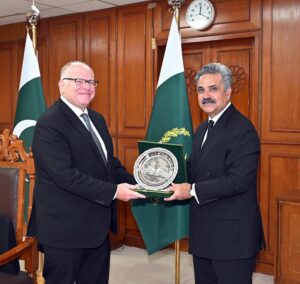 Hon'ble Mr. Justice Yahya Afridi Chief Justice of Pakistan in a meeting with the delegation of IMF at Supreme Court of Pakistan.
