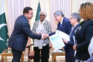 Federal Minister for Economic Affairs, Ahad Cheema, Welcoming the delegation of World Bank consisting of Executive Directors and Alternate Executive Directors.