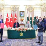 President of Turkiye, Recep Tayyip Erdogan and Prime Minister of Pakistan Muhammad Shehbaz Sharif witness exchange of MoUs and Agreements signed between Turkiye and Pakistan with regard to cooperation in different fields