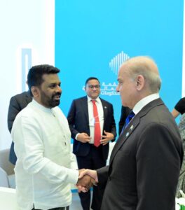 Prime Minister Muhammad Shehbaz Sharif and President of Sri Lanka H.E Anura Kumara Dissanayake met on the sidelines of World Governments Summit.