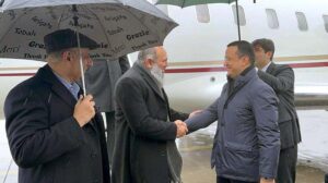 Federal Minister for Commerce Jam Kamal Khan, along with Federal Minister for Investment Abdul Aleem Khan, is warmly received by Uzbekistan's Minister Laziz Kudratov in Tashkent. The ministers are set to attend pivotal bilateral meetings and the Pakistan-Uzbekistan Business Forum.