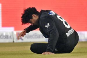 Pakistani batsman Fakhar Zaman playing shot during first match of Tri-Nation Series played between Pakistan and New Zealand cricket teams at Gaddafi Stadium